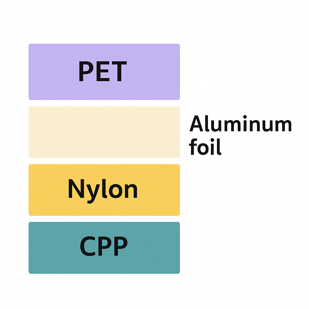 挂孔包装和挂孔袋终极指南:孔型、材质、尺寸、承重与应用(图3) 材料层示意图