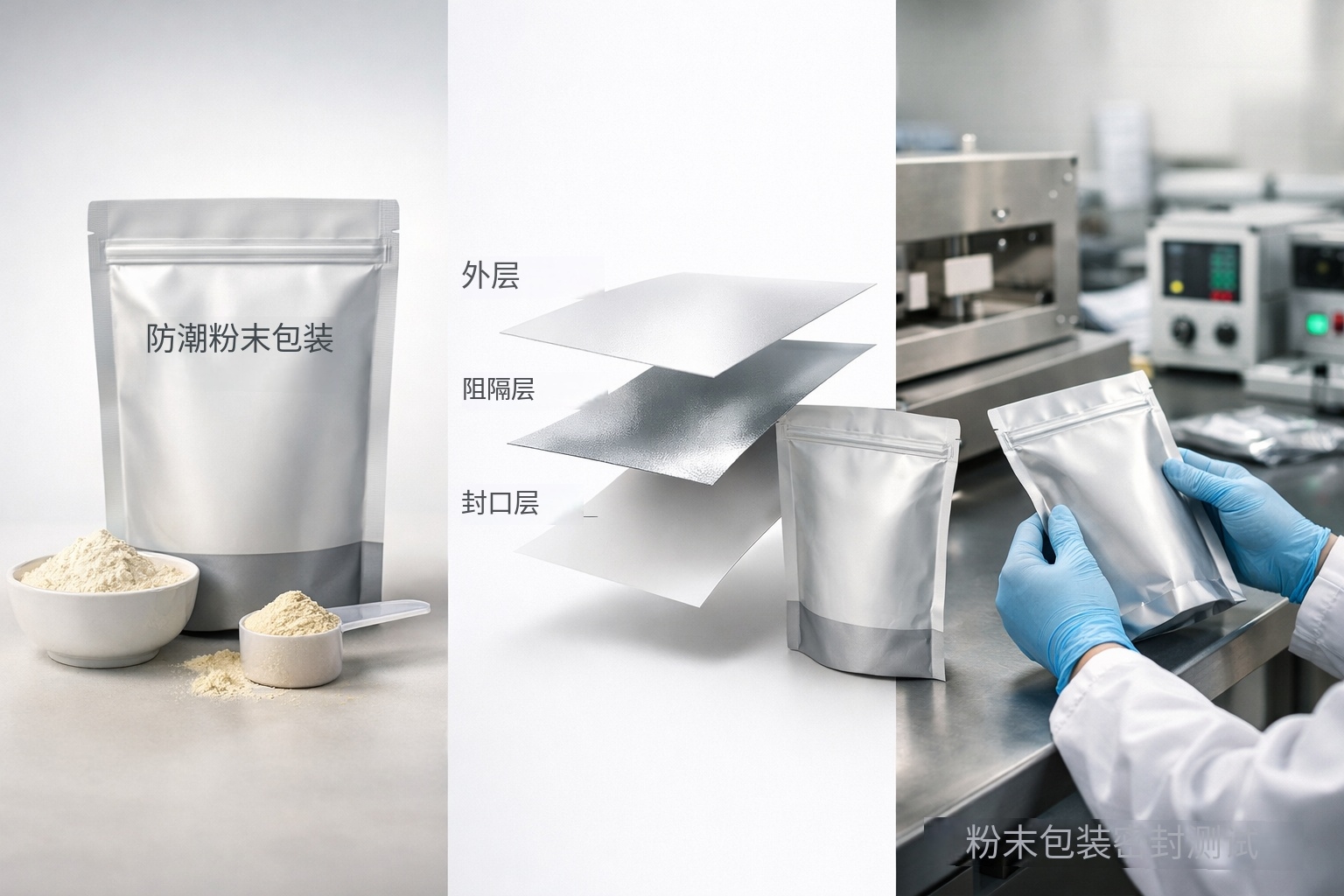 粉末食品包装袋热封与密封测试场景图
