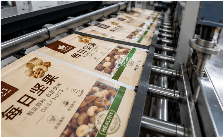 坚果食品包装袋批量生产和印刷制袋案例