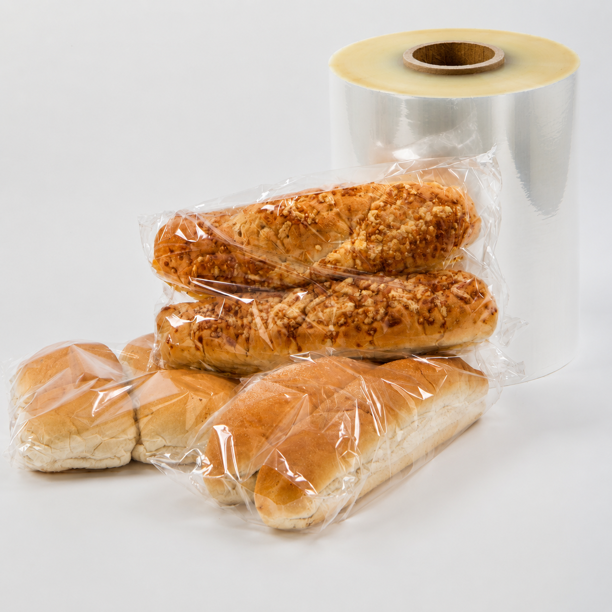 透明面包包装袋和烘焙食品包装膜展示